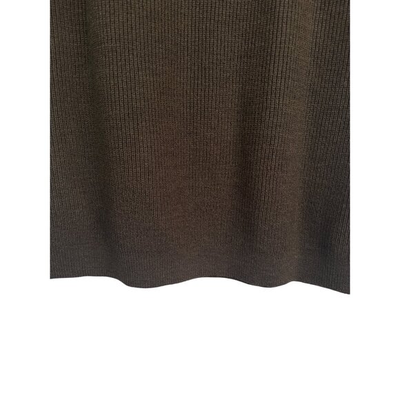 Uniqlo U Womens Large Olive Mock Neck Long Sleeve Knit Dress With Pockets NWT - Picture 13 of 16